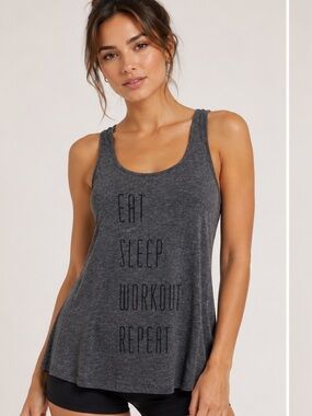 Eat Sleep Workout Repeat Tank, Size Small